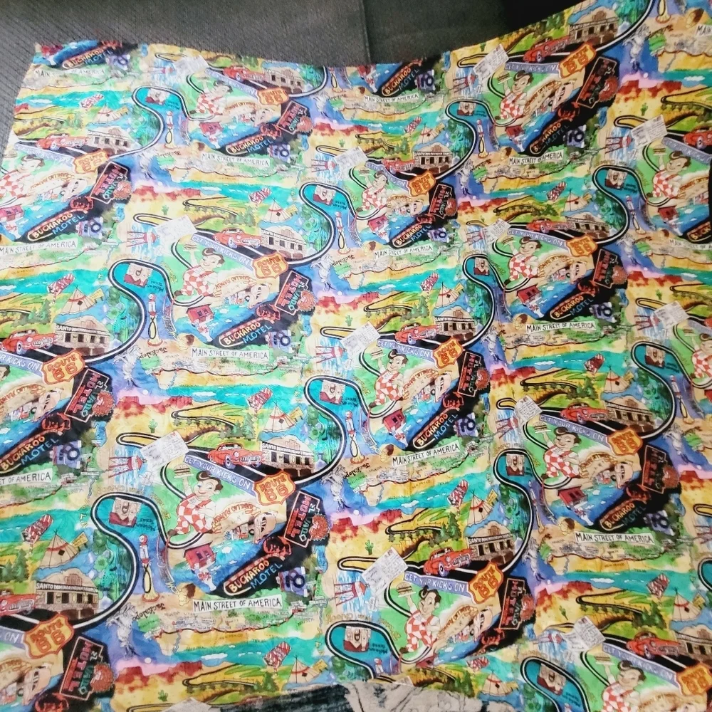 Ultra Rare Nicole Miller Route 66 oversized Silk Scarf Vintage 1991 - Picture 3 of 12